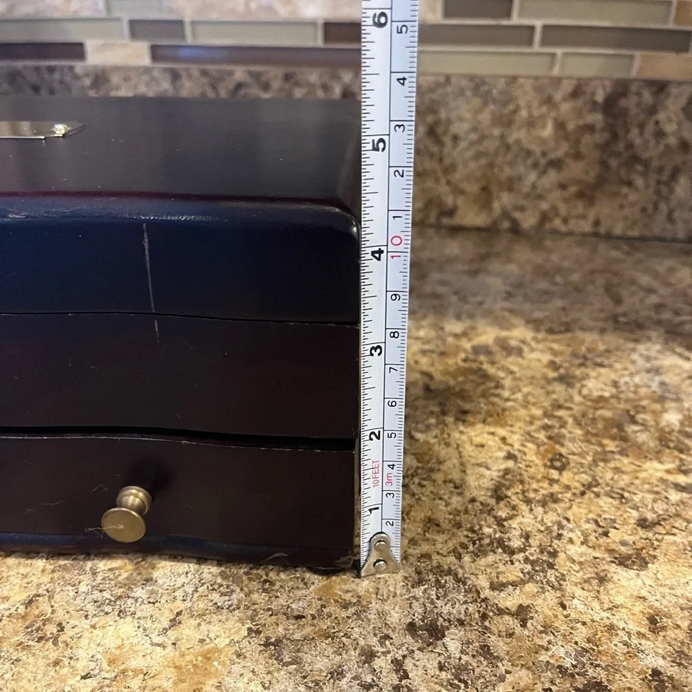 Vintage Reed & Barton Eureka Mfg Co. Brown wooden Jewelry Box with Velvet Lining